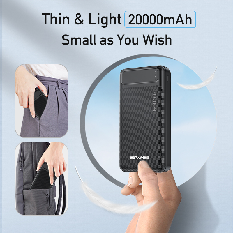 Awei P6K 20000mAh Double USB Output Power Bank
