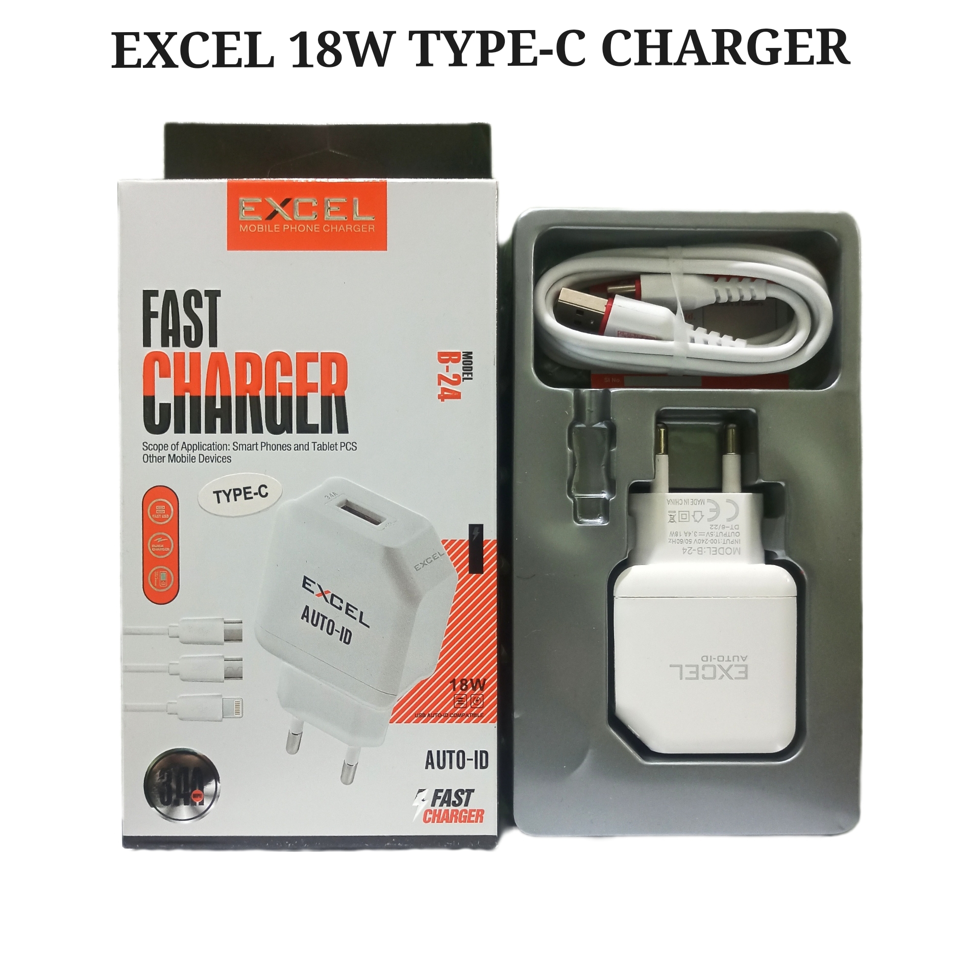 Excel E110 Ultra Fast Charger 4.2A Charging Adapter 24W Fast Chargin..