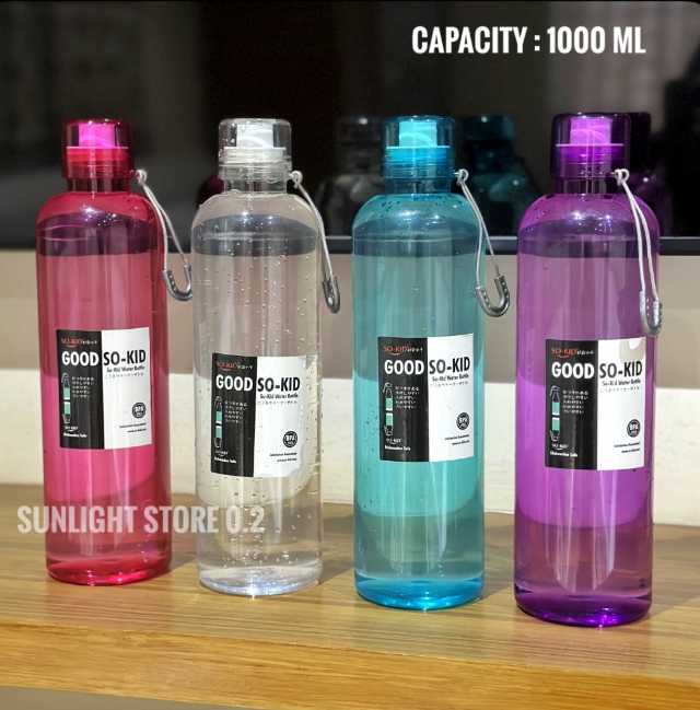 Classic Slim Plastic Transparent Water Bottle 500ml water cup BPA Free, Leak-Proof, Reusable with Easy Lock Random Color Water Bottle 1pic