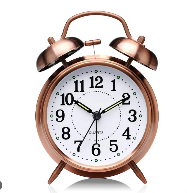 Alarm Clock/Twin Bell Table Clock - Loud Alarm Clock - Stylish Timekeeping for Home Office & Students - Vintage Retro Classic - wall clock