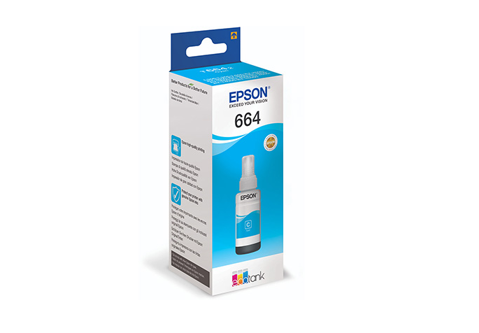Genuine Epson C13T664240 664 Cyan Ink Bottle (6,500 Pages) zonex.com.bd