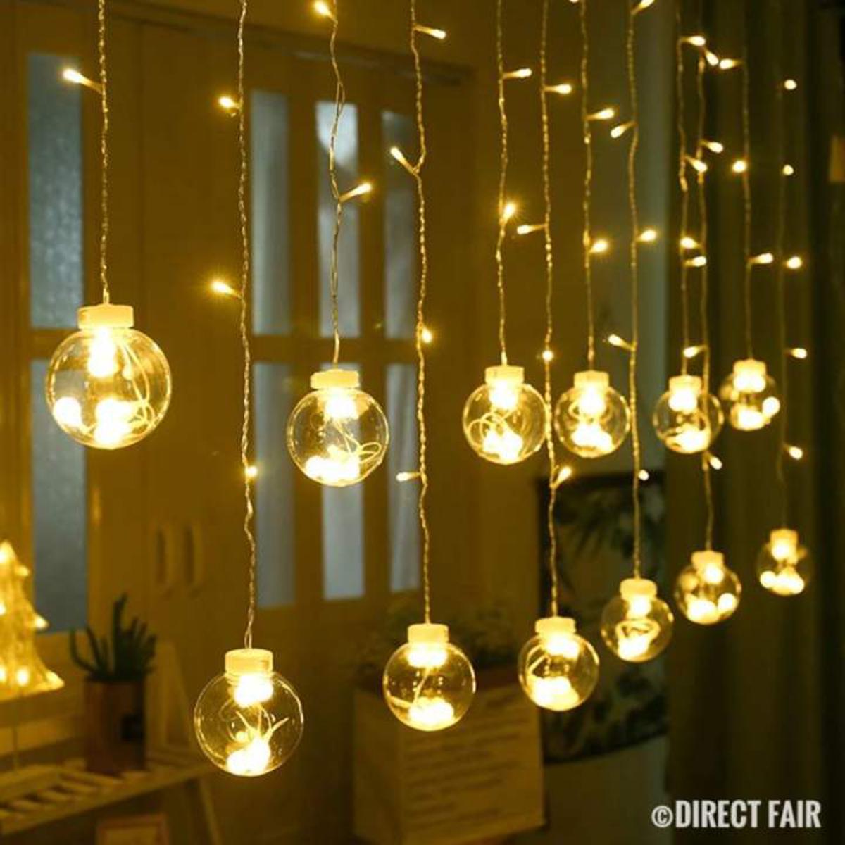 Wish Ball LED Fairy Light for Curtains- 16 feet, 12 Wish Ball-MHN - Room Decoration Light Zonex.com.bd